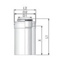 Tricox PPs/Alu cső 60/100mm, hossz 500mm