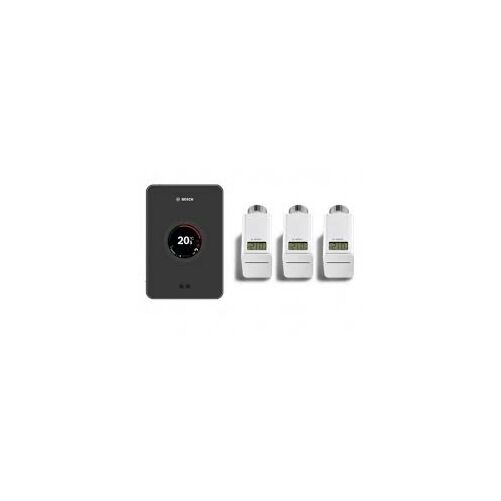 Bosch EasyControl set CT 200 Wifi-s szabályzó Fekete + 3 db termosztátfej