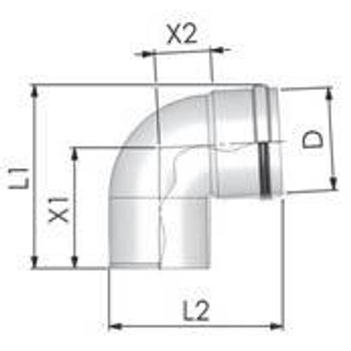 Tricox PPs könyök 80mm, 87°