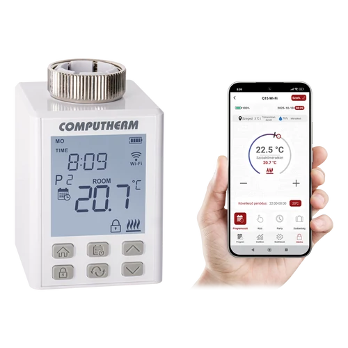 Computherm Q15 Wi-Fi Programozható, motoros állítómű radiátorszelepekhez