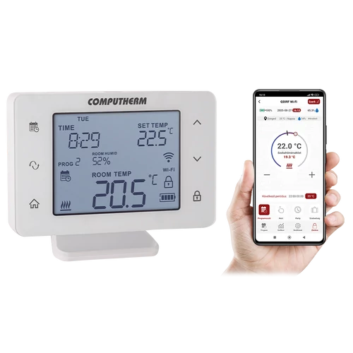 COMPUTHERM Q20RF Wi-Fi (TX) digitális, programozható szobatermosztát (vevőegység nélkül)