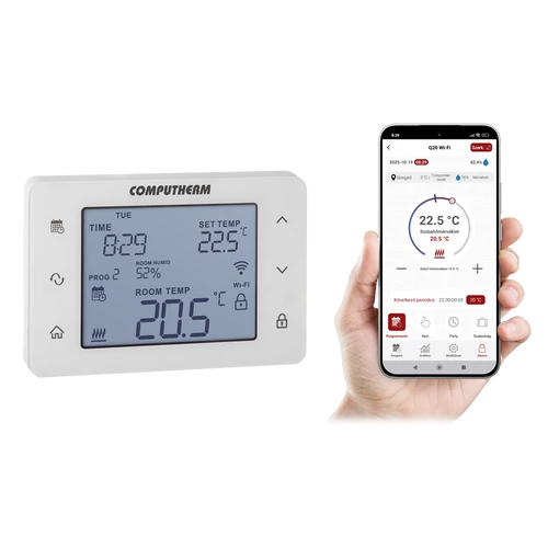 Computherm Q20 Wi-Fi digitális, programozható szobatermosztát